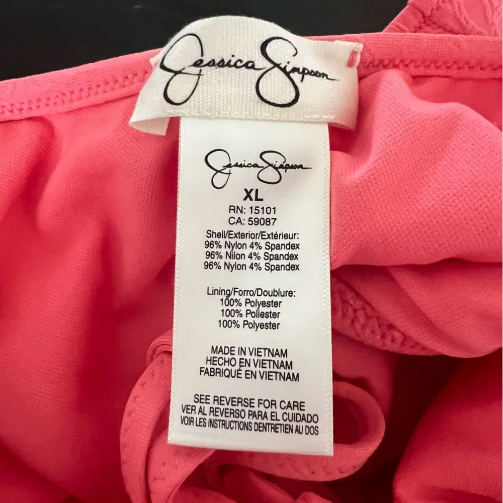 Jessica Simpson MELON Rose Bay 1 piece swimsuit adjustable straps removable pads